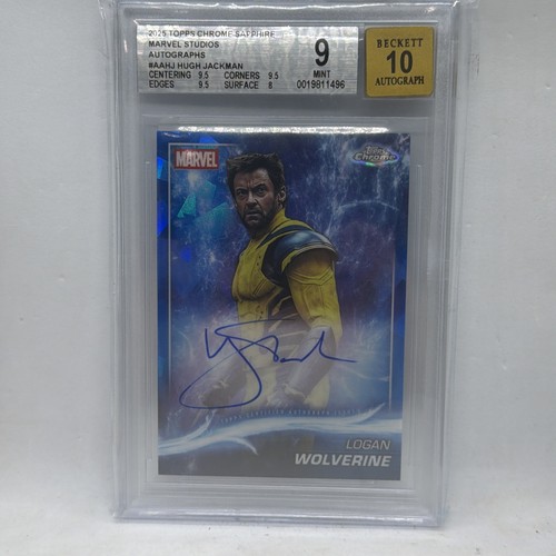 2025 Topps Chrome Marvel Blue Sapphire Wolverine Auto Hugh Jackman BGS 9 Auto 10