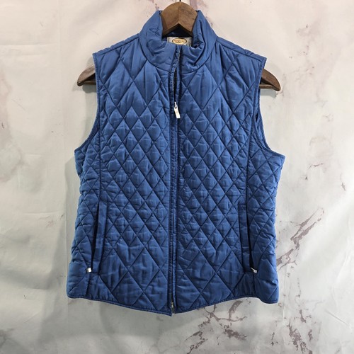 Talbots Vest Womens Small Puffer Blue Quilted Synthetic Full Zip Insulated - Picture 1 of 10