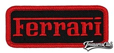Ferrari Badge Embroidered Patch Black/Red Iron-On Sew-On Jacket Backpack Shirt