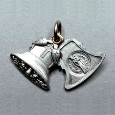 Notre Dame de Paris, Cathedral. Antique Religious Bell Pendant. French Medal.