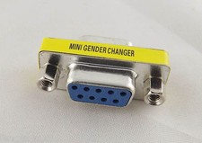DB9 RS232 9 Pin Female To Female Mini Gender Changer Convertor Adapter Connector