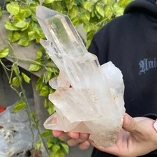 4.5lb Natural White Clear Quartz Crystal Cluster Raw Healing Specimen