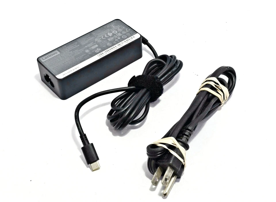 Adaptador de CA Lenovo 65 vatios tipo C USB ADLX65YCC3A para ThinkPad IdeaPad ThinkBook Foto 2 de 4