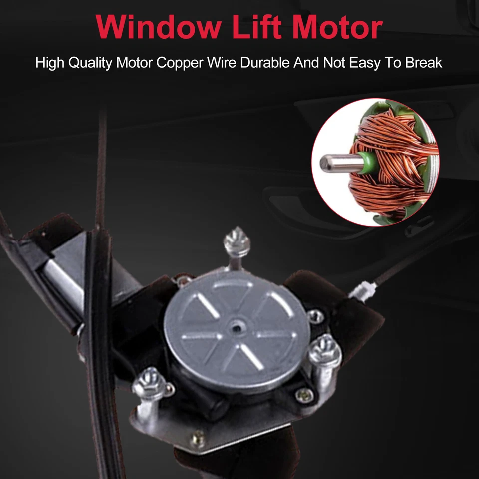 Par de reguladores de ventana eléctrica con motor delantero izquierdo derecho para Dodge Caravan 2001 Foto 3 de 4