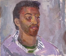 Ukrainian Soviet  Oil Painting postimpressionism portrait International Student