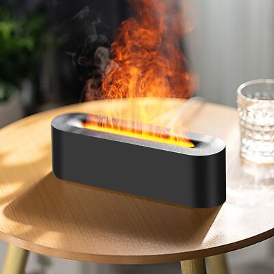 Flame Essential Oil Diffuser, Upgrade 7 Colour Lights Aromatherapy ... Fast Ship