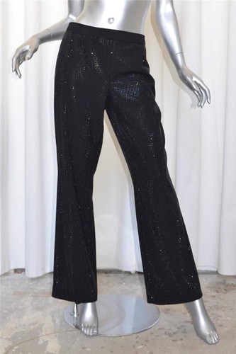 CELINE Black High Rise Silk/Wool Straight Leg Cargo Pants Trousers