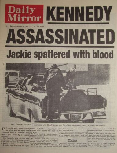 1963 John F Kennedy Murdered Newspaper JFK Vintage Old Dr Who 1st Episode Dallas - Imagen 1 de 14