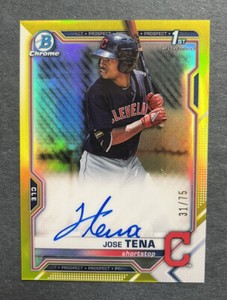 2021 Bowman Chrome Prospects Jose Tena 1st Auto /75 Yellow #CPA-JT
