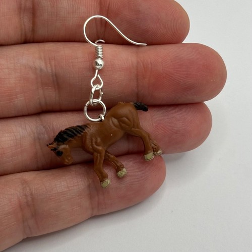 Animal Medium earrings , made from rubbery plastic toys . Kitsch Fun 5 cm Long - Picture 34 of 78