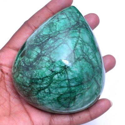 3084 Cts Natural Emerald Pear Cabochon Huge Size 100mm*85mm Certificate Gemstone