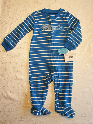 Carter's - Pyjama - Strampler - 74 - 9M - blau mit Walmotiv - Neu!!