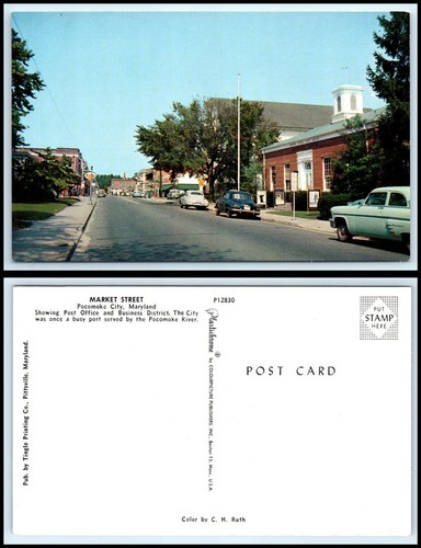 MARYLAND Postcard - Pocomoke City, Market Street K1 - Picture 1 of 1