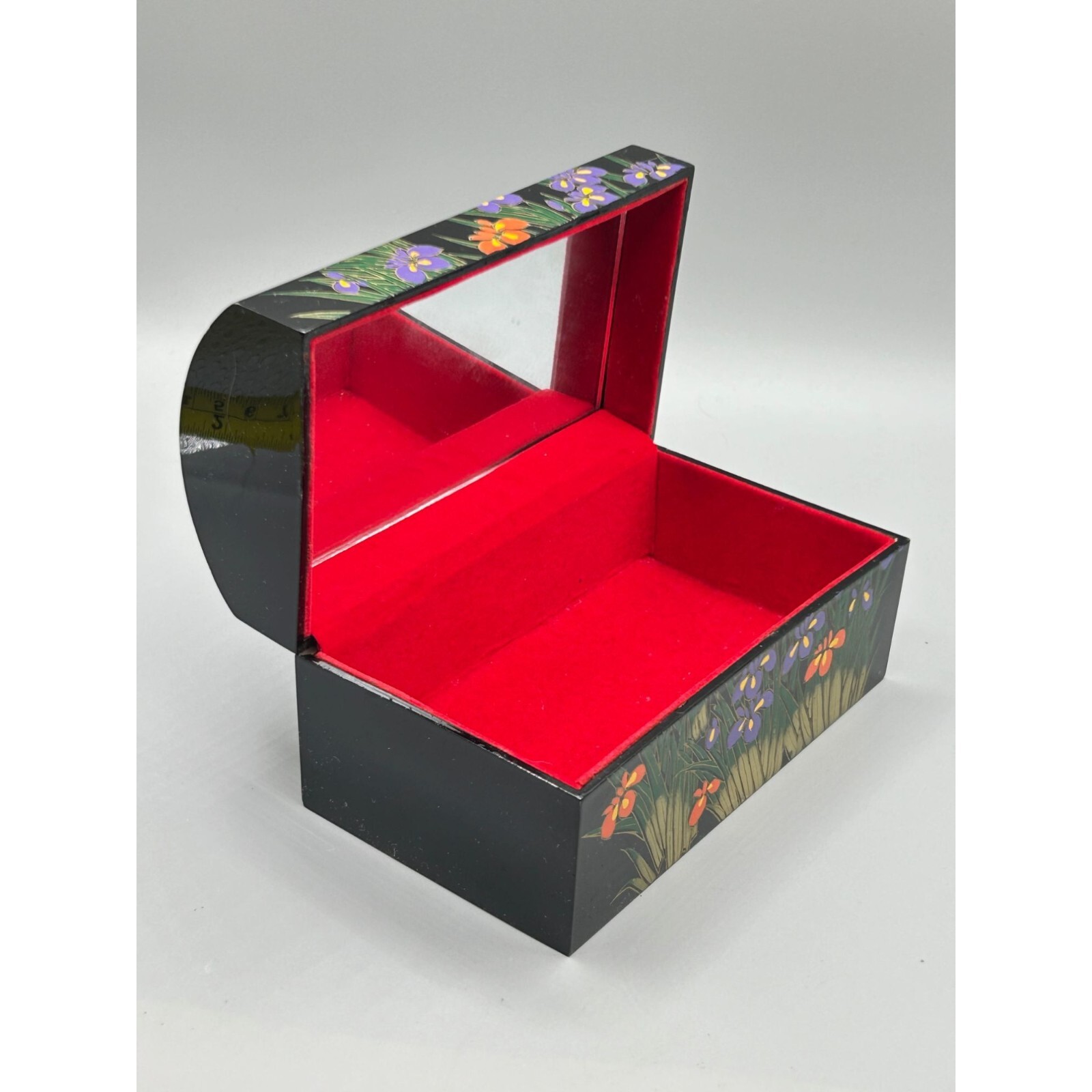 Vintage Japanese Lacquer Jewelry Tea Storage Box Black Lacquer and Cranes Birds eBay