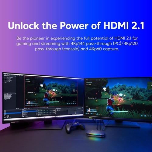 4K HDMI 2.1 Capture Card with VRR & HDR for PS5, Xbox Series X/S, PC Gaming, New - Picture 6 of 11