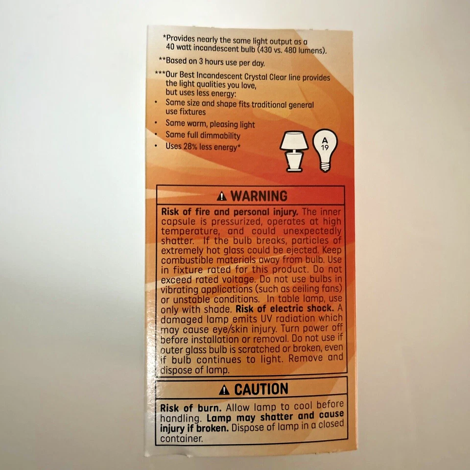 GE 40watt Light Bulbs Glass None LED Basica Dimmable Classic 6 Single Bulbs - Image 3 of 4