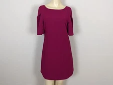 Trina Turk Butterfly sleeves square back burgundy shift mini dress sz 4