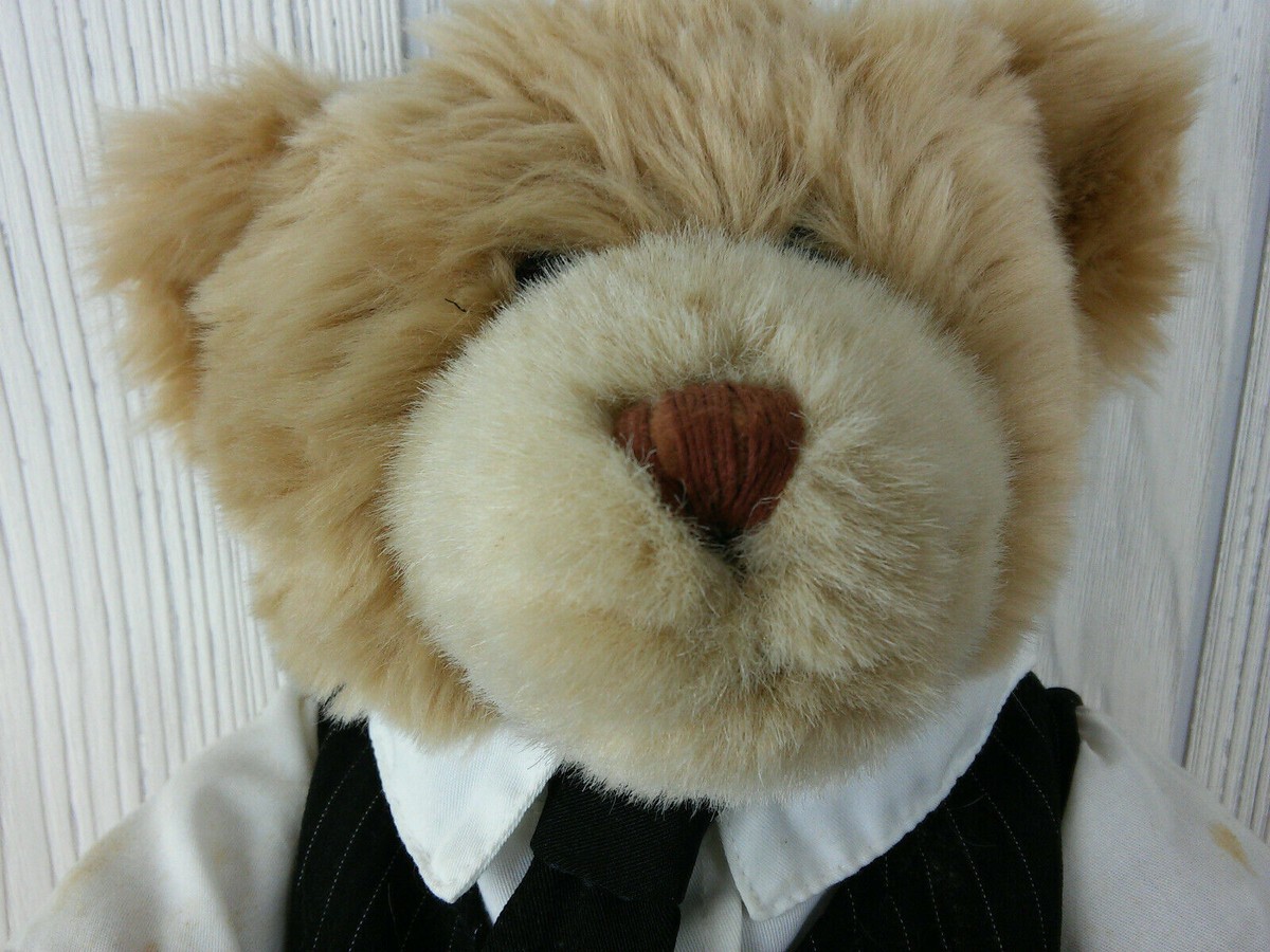 Build-A-Bear Pinstripe Vest & Tie Fuzzy TEDDY BEAR, 15