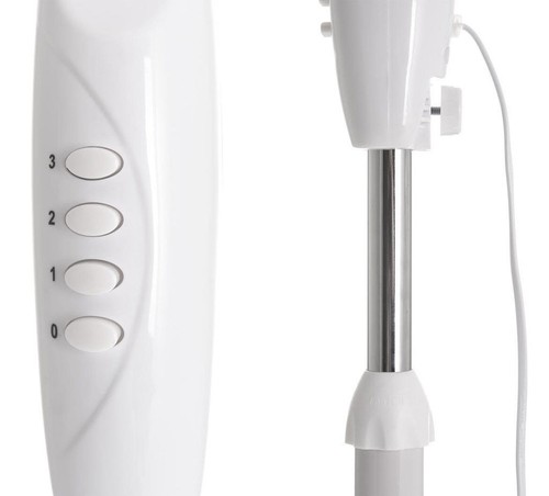 16" LIVIVO WHITE FAN OSCILLATING EXTENDABLE FREE STANDING COOLING PEDESTAL FAN - Picture 3 of 7