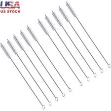 Nylon Straw Brush Set 10pcs Skinny Pipe Cleaner Stainless Steel Silicone Glass