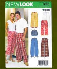Men & Women's Leisure Pants & Shorts Sewing Pattern (Sizes XS-XL) New Look 6859