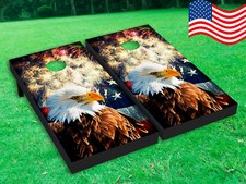 American Flag Hawk LAMINATED Cornhole Board Wrap Vinyl Sticker Decal 105