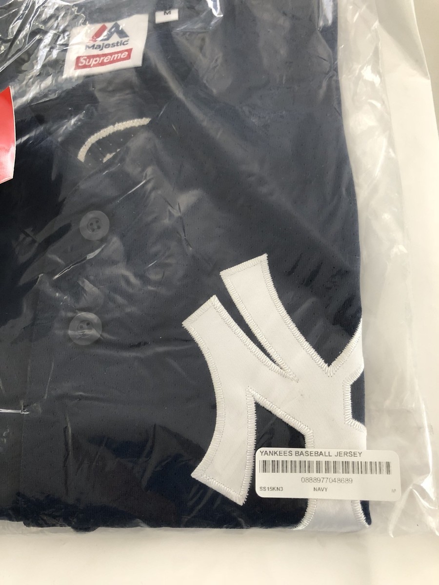SMALL SUPREME X MAJESTIC NEW YORK YANKEES JERSEY NAVY New in