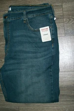 LEVI'S STRAUSS SIGNATURE Straight Stretch Fit Blue Denim Jeans NWT 44x30 $60