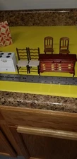 DOLLHOUSE MINIATURE 1:12 furniture LOT Over $75.00 value.chairs, sideboard stove