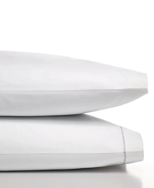 Juego de sábanas Vera Wang de lujo de algodón suave blanco liso 4 piezas King. Foto 4 de 4