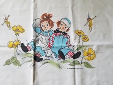 Raggedy Ann Raggedy Andy Vintage 1960s 1970s Pillowcase