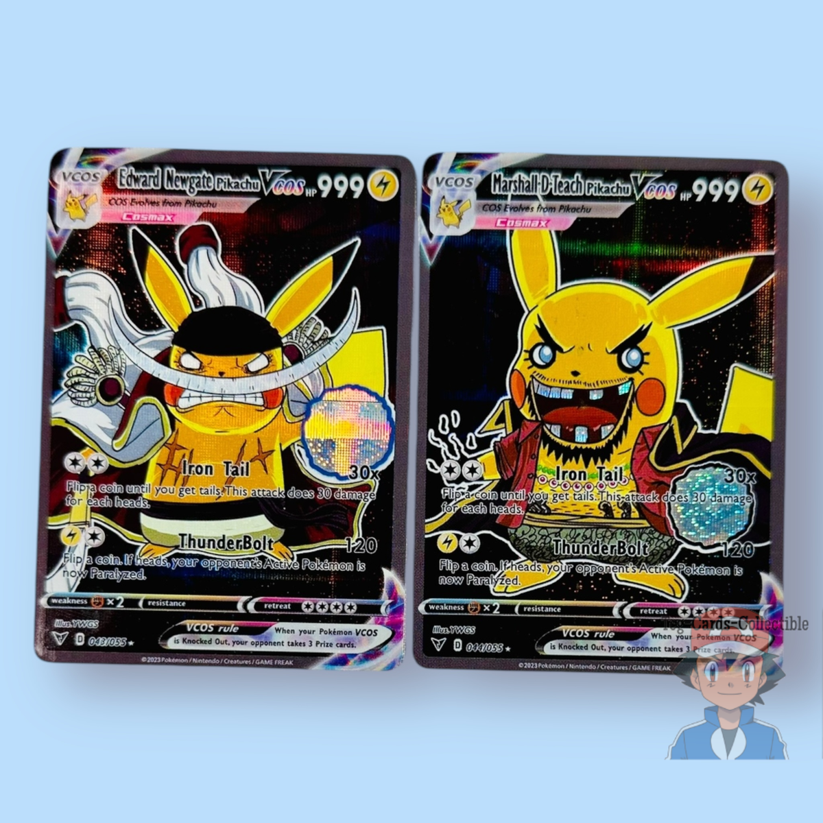 Pokémon Card+ ONE PIECE Card Pikachu One Piece White + Black Beard Newgate, Teach Doujin ACG