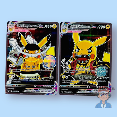 Pikachu One Piece White + Black Beard Newgate, Teach Doujin ACG