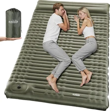 Double Sleeping Pad for Camping, 4" Ultra-Thick Self Inflating Camping Pad 2,
