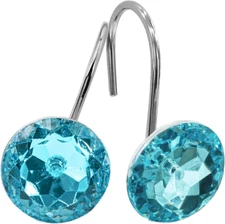 Teal Blue Shower Curtain Hooks Rings Durable Metal Shower Hooks 12 Pack Set