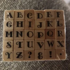 Studio G Miniature Alphabet Stamp Set Of 30 New & Sealed Wood Rubber Mount
