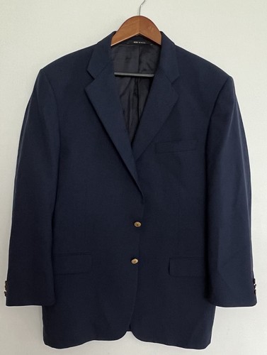 Bobby Jones Collection 42R Navy 2 Gold Button Golf Sport Coat Blazer Jacket EUC