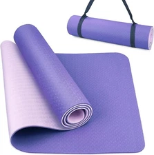 innhom 8mm Non Slip Yoga Mat for Women Men, Pilates Workout Mat with Strap
