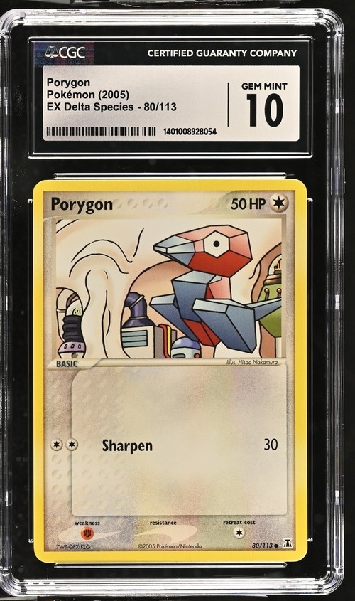 CGC 10 Porygon 80/113 EX Delta Species 2005 Pokemon Gem Mint