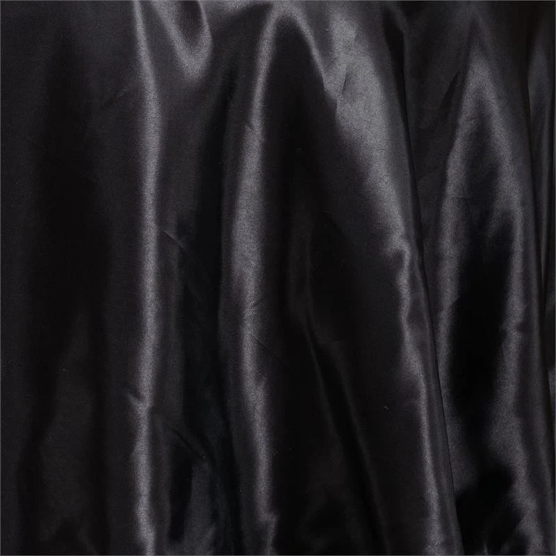Black 90" ROUND Satin TABLECLOTH Wedding Party Home Kitchen Tabletop Linens Home - Image 2 of 4