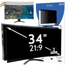 2-Pack 34" Privacy Screen for Curved 21:9 Monitor Anti-Glare Blue Light Filter