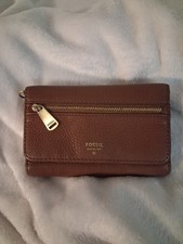 Fossil Brown Leather Trifold Women's Wallet Classic