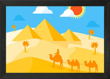 Egyptian Landscape Framed Wall Art Poster Canvas Print Picture