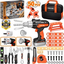 50PCS Kids Tool Set for Boys Ages 3 4 5 6 Years Old - Pretend Play Construction