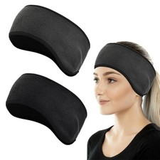 bandeau de sport d'hiver, 2 Pièces Cache-oreilles en polaire Bandeau Hiver Ca...