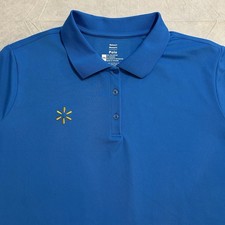 Walmart Employee Uniform Polo Shirt Womens 3XL Blue w/ Embroidered Spark Logo