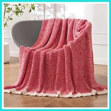 Red Super Soft Throw Blanket for Couch, Cozy Fluffy Warm Blankets Knit Throw ...