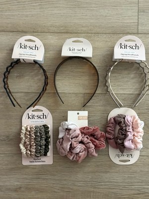 6x Kitsch Recycled Plastic Zig Zag Headband, Scrunchies  display picture 3