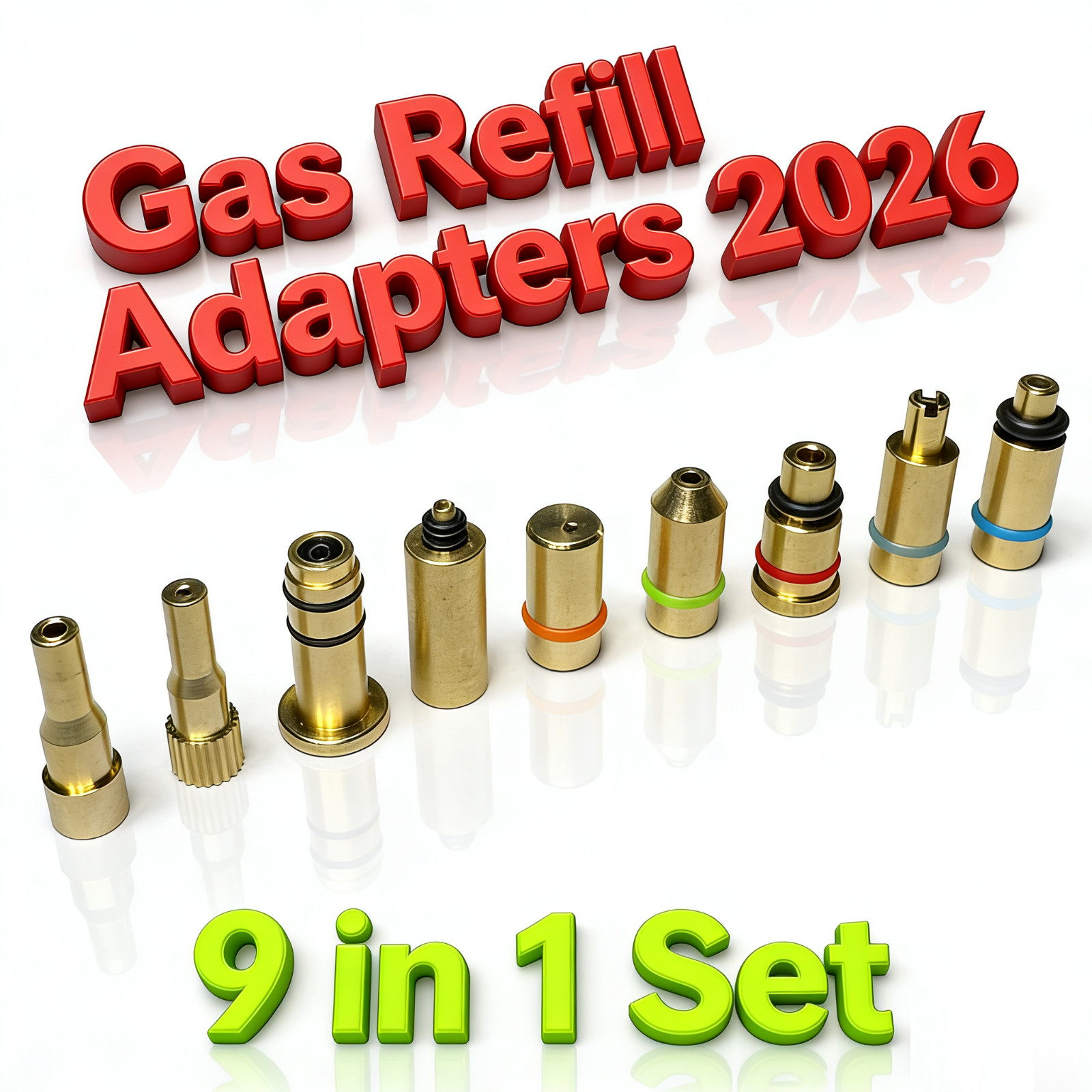 Gas Refill Adapter 9 In 1 Set Dupont Dunhill Bic Clipper Etc