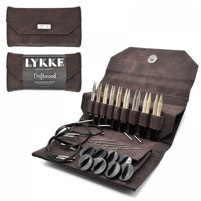 Lykke Interchangeable Knitting Needles, 3.5'' Inch Driftwood Wooden Needles,